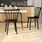 Costway 2PCS Rubber Wood Windsor Dining Chairs with Spindle Back for Living Room Black/Natural